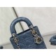 MINI LADY Dior BAG Patent Cannage Calfskin Silver Metal Blue High