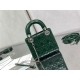 MINI LADY Dior BAG Patent Cannage Calfskin Silver Metal Dark Green High