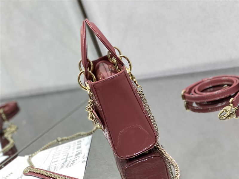 MINI LADY Dior BAG Patent Cannage Calfskin Dusty Pink High