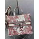 DiorAMOUR LARGE Dior BOOK TOTE Red and White D-Royaume d'Amour Embroidery High