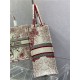 DiorAMOUR LARGE Dior BOOK TOTE Red and White D-Royaume d'Amour Embroidery High