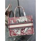 MEDIUM DiorAMOUR Dior BOOK TOTE Red and White D-Royaume d'Amour Embroidery High