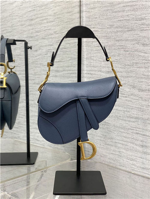 Mini SADDLE BAG Grained Calfskin Dark Blue High