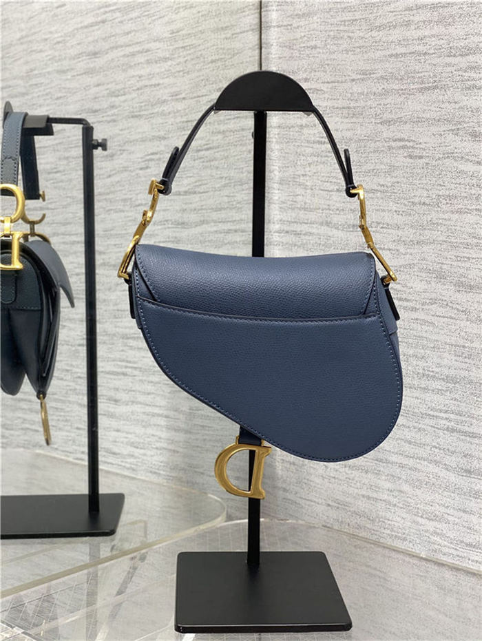 Mini SADDLE BAG Grained Calfskin Dark Blue High