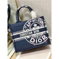 SMALL Dior BOOK TOTE Jute Canvas Embroidered with Dior Union Motif High