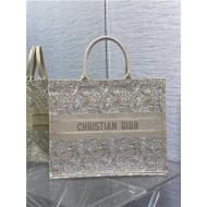 LARGE Dior BOOK TOTE D-Lace Embroidery with Macramé Effect High