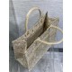 LARGE Dior BOOK TOTE D-Lace Embroidery with Macramé Effect High