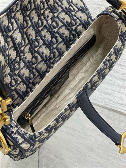 SADDLE BAG Dior Oblique Embroidery Blue High