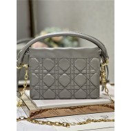 LADY DIOR TOP HANDLE DRAWSTRING MINI BAG Grey High