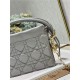 LADY DIOR TOP HANDLE DRAWSTRING MINI BAG Grey High