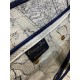 SADDLE BAG Dior Around The World Embroidered Canvas Blue High