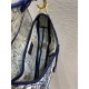 SADDLE BAG Dior Around The World Embroidered Canvas Blue High