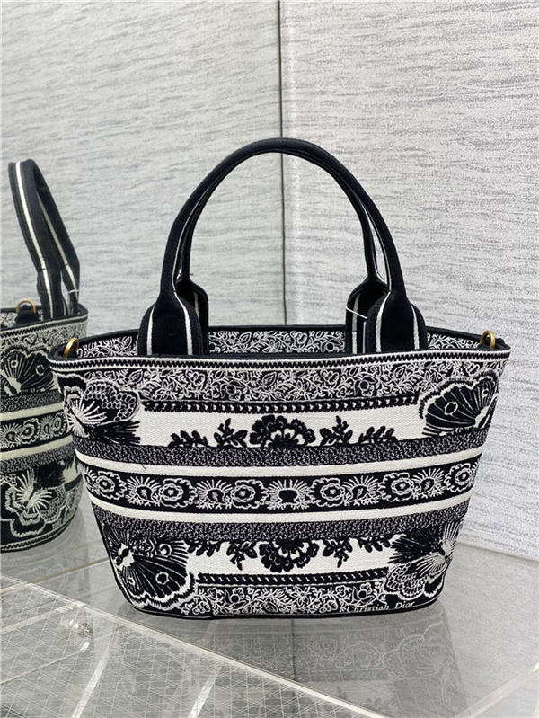 DIOR HAT BASKET BAG Butterfly Bandana Embroidery High