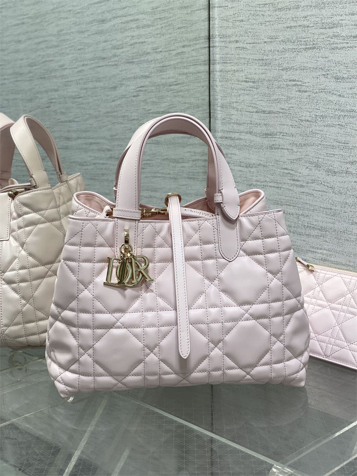 DIOR TOUJOURS BAG MEDIUM Macrocannage Calfskin Pale Pink High