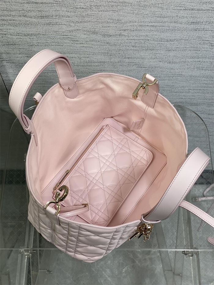 MEDIUM DIOR TOUJOURS BAG Macrocannage Calfskin Pale Pink High