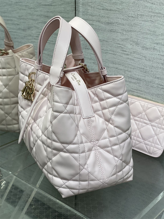 DIOR TOUJOURS BAG MEDIUM Macrocannage Calfskin Pale Pink High