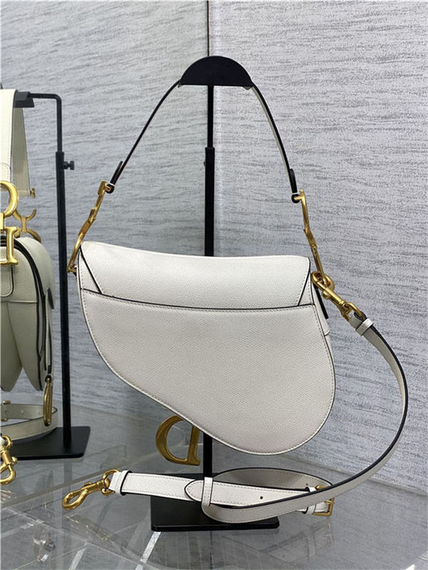 SADDLE BAG Grained Calfskin Ivory High