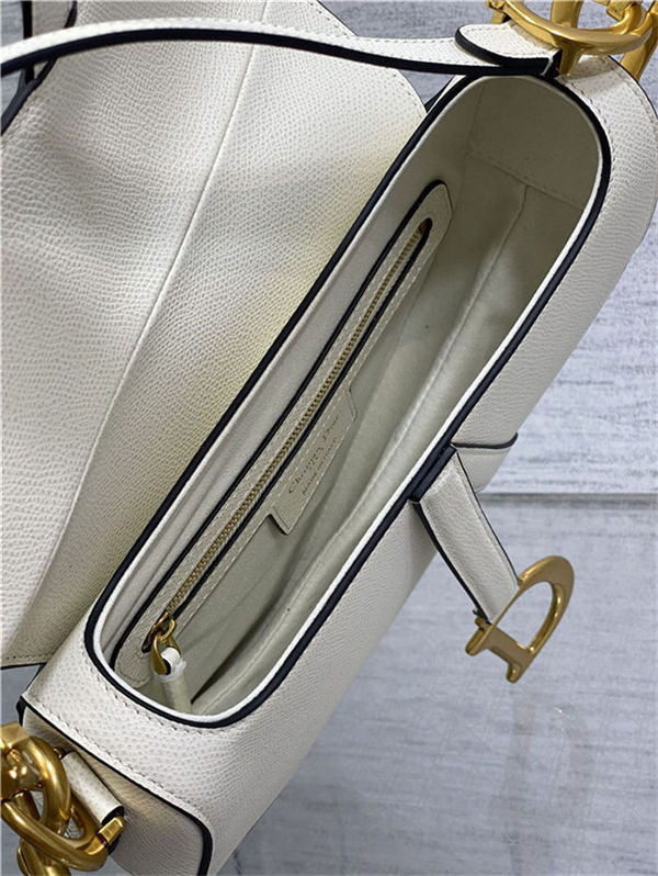 SADDLE BAG Grained Calfskin Ivory High