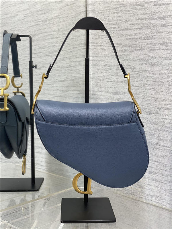 SADDLE BAG Grained Calfskin Dark Blue High