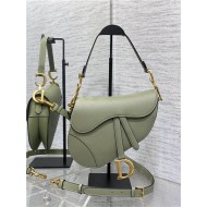 SADDLE BAG Grained Calfskin Green High