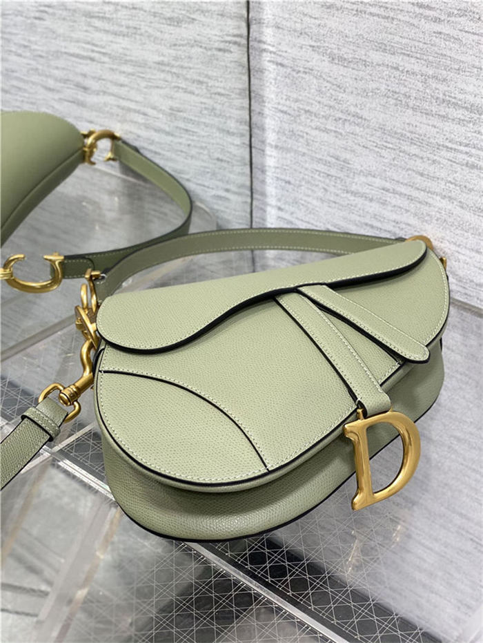 SADDLE BAG Grained Calfskin Green High