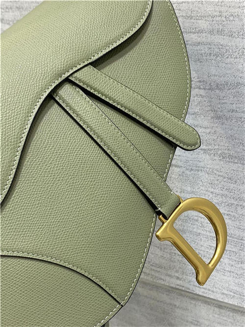 SADDLE BAG Grained Calfskin Green High