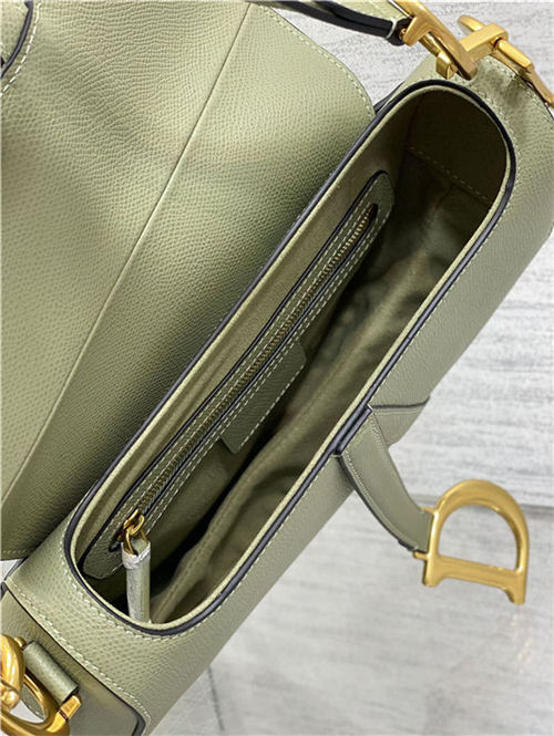 SADDLE BAG Grained Calfskin Green High