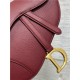 SADDLE BAG Grained Calfskin Wine High