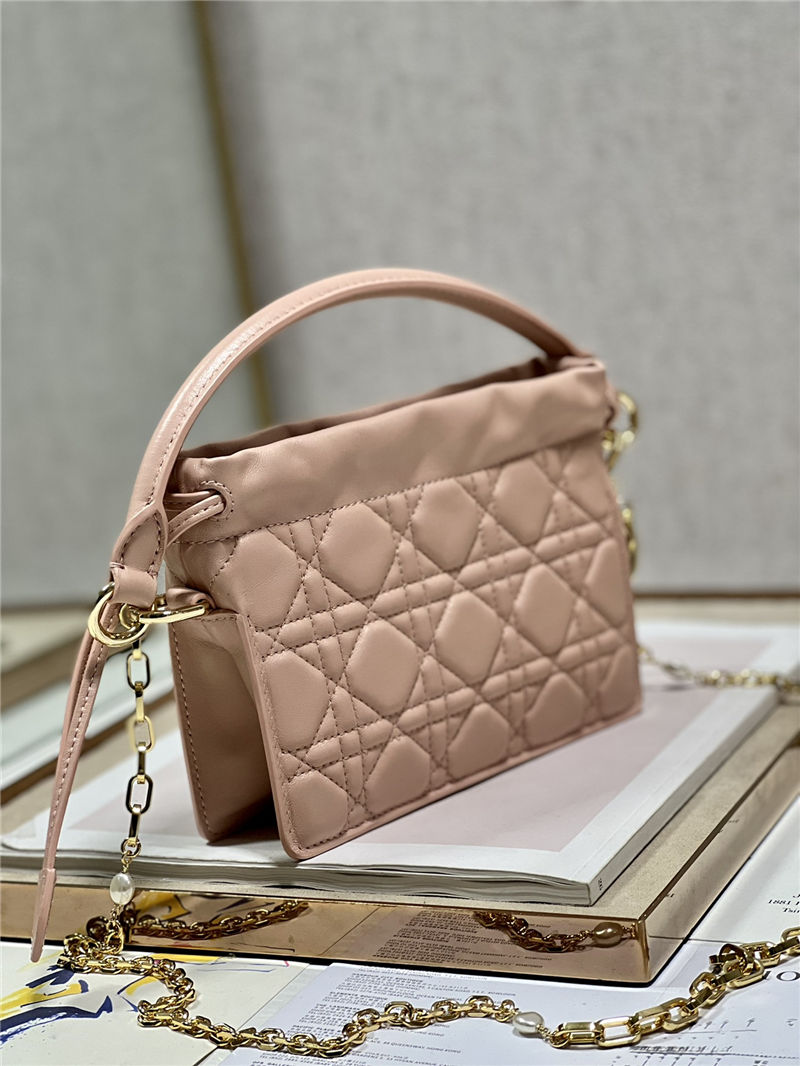 LADY DIOR TOP HANDLE DRAWSTRING MINI BAG Pink High