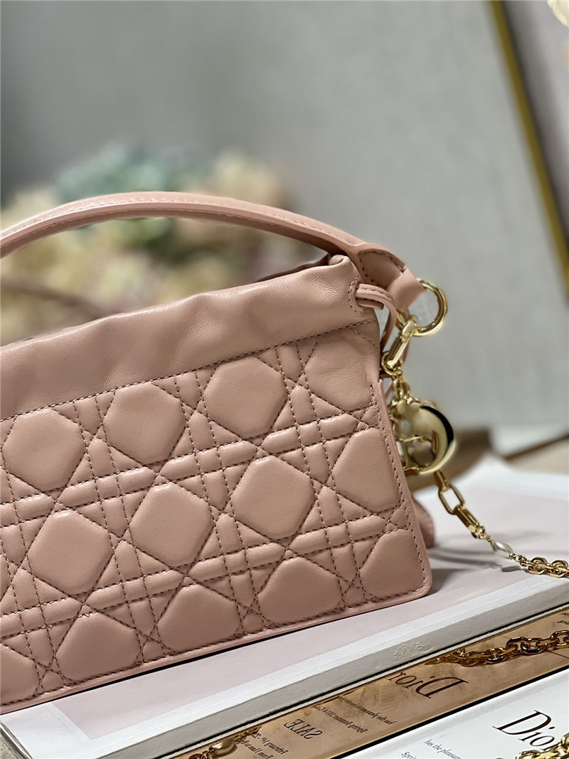 LADY DIOR TOP HANDLE DRAWSTRING MINI BAG Pink High