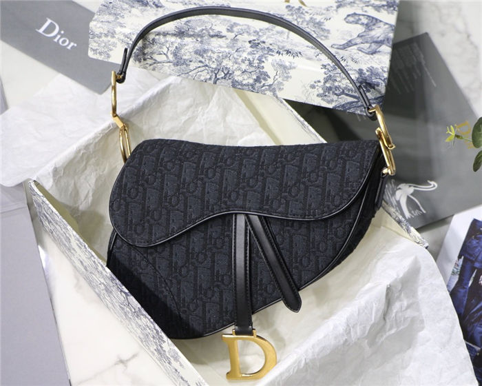 SADDLE BAG Dior Oblique Jacquard Black High