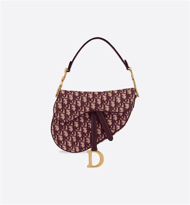 SADDLE BAG Dior Oblique Jacquard Burgundy High