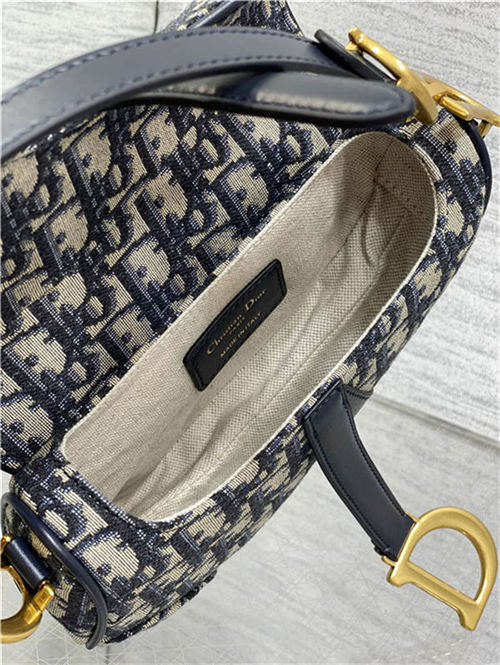 Mini SADDLE BAG Dior Oblique Jacquard Blue High