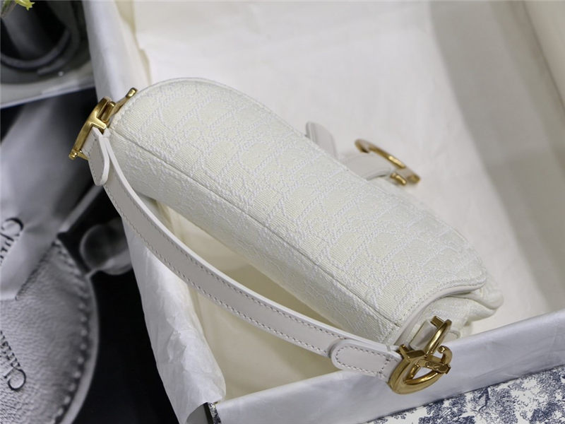 Mini SADDLE BAG Dior Oblique Jacquard White High