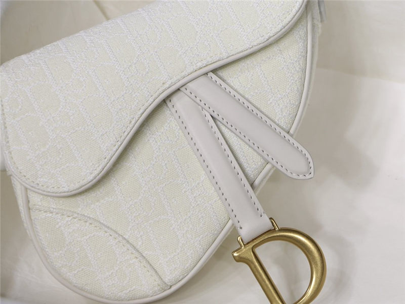 Mini SADDLE BAG Dior Oblique Jacquard White High