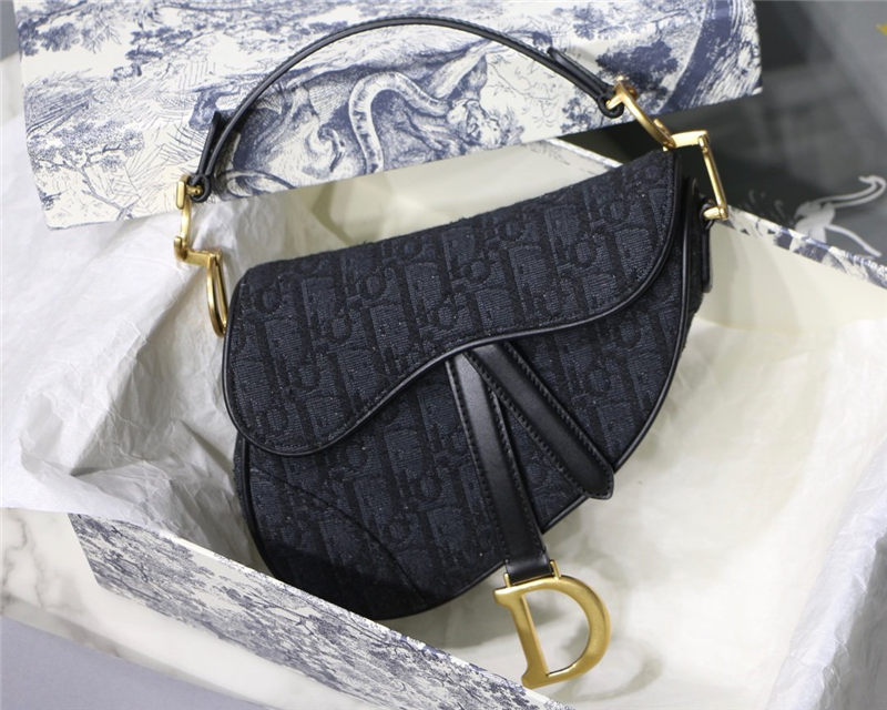 Mini SADDLE BAG Dior Oblique Jacquard Black High