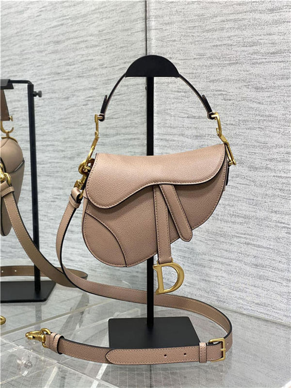 Mini SADDLE BAG Grained Calfskin Nude Blush High