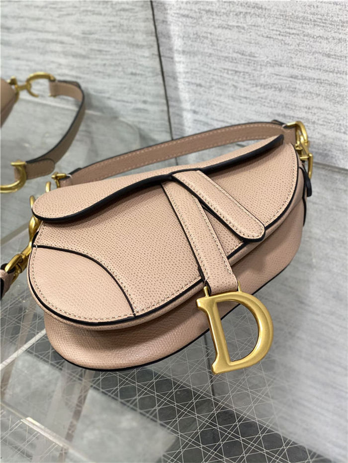 Mini SADDLE BAG Grained Calfskin Nude Blush High