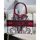 MEDIUM Dior BOOK TOTE Multicolor Cupidon Embroidery Latte High