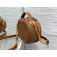 CD SIGNATURE OVAL CAMERA BAG Calfskin with Embossed CD Signature Caramel High