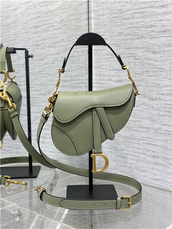 Mini SADDLE BAG Grained Calfskin Green High