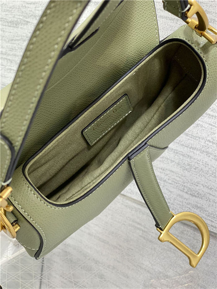 Mini SADDLE BAG Grained Calfskin Green High