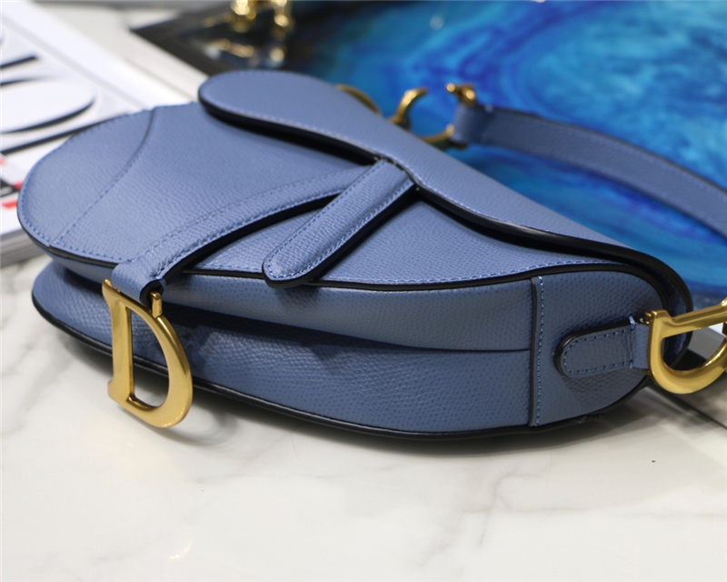 Mini SADDLE BAG Grained Calfskin Blue High