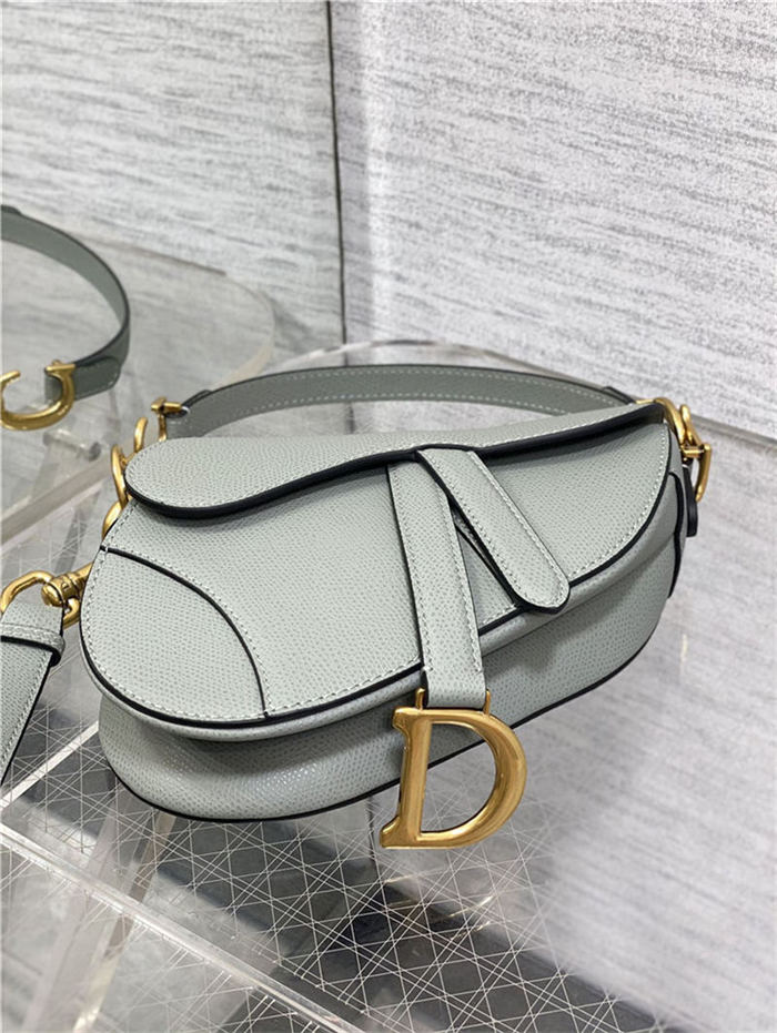 Mini SADDLE BAG Grained Calfskin Grey High