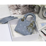 MICRO LADY Dior BAG Cannage Lambskin Blue Top