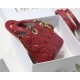 MICRO LADY Dior BAG Cannage Lambskin Red Top