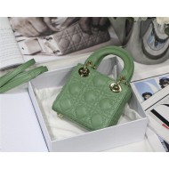 MICRO LADY Dior BAG Cannage Lambskin Green Top