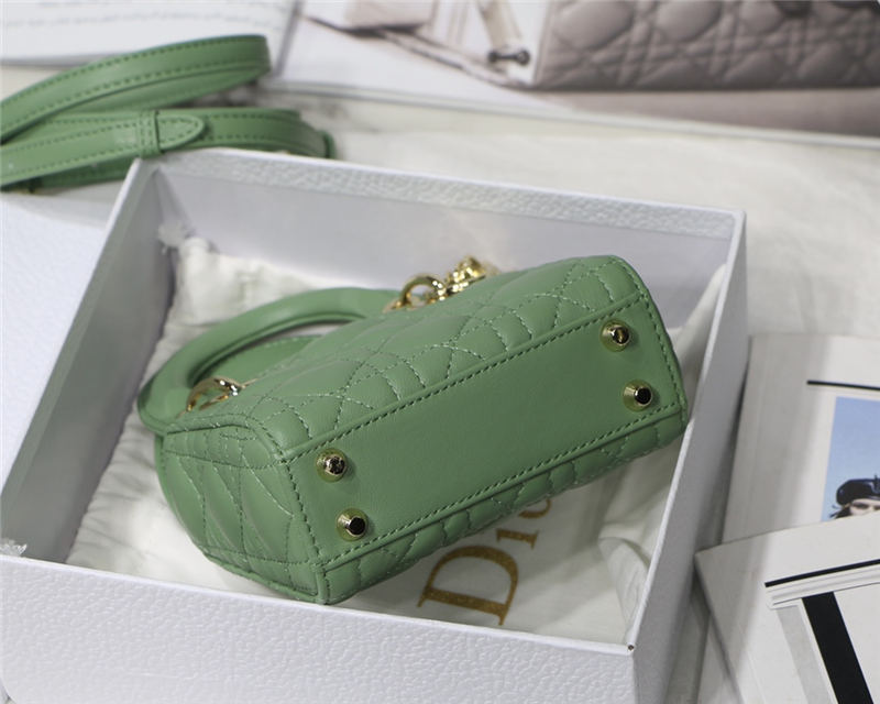 MICRO LADY Dior BAG Cannage Lambskin Green Top