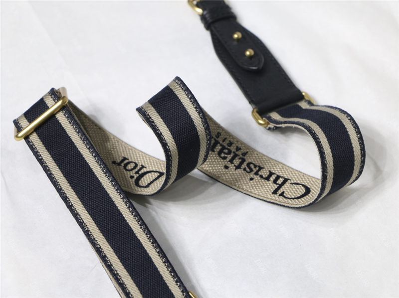 ADJUSTABLE SHOULDER STRAP 'Christian Dior' Embroidery Black High