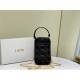 LADY Dior PHONE HOLDER Cannage Lambskin Black High